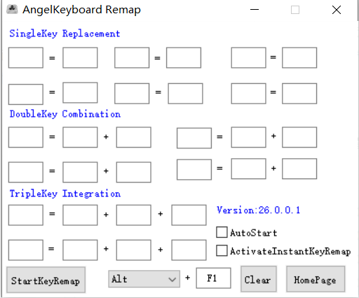 Angel Keyboard Remapper Main Interface